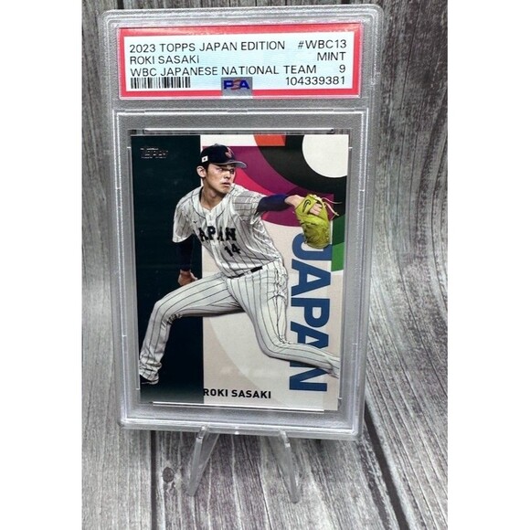2023 TOPPS BASEBALL JPN ED WBC JPN NAT TEAM #WBC13 ROKI SASAKI PSA 9 Mint - Picture 1 of 8
